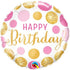 Gold and Pink Dots <br> Happy Birthday